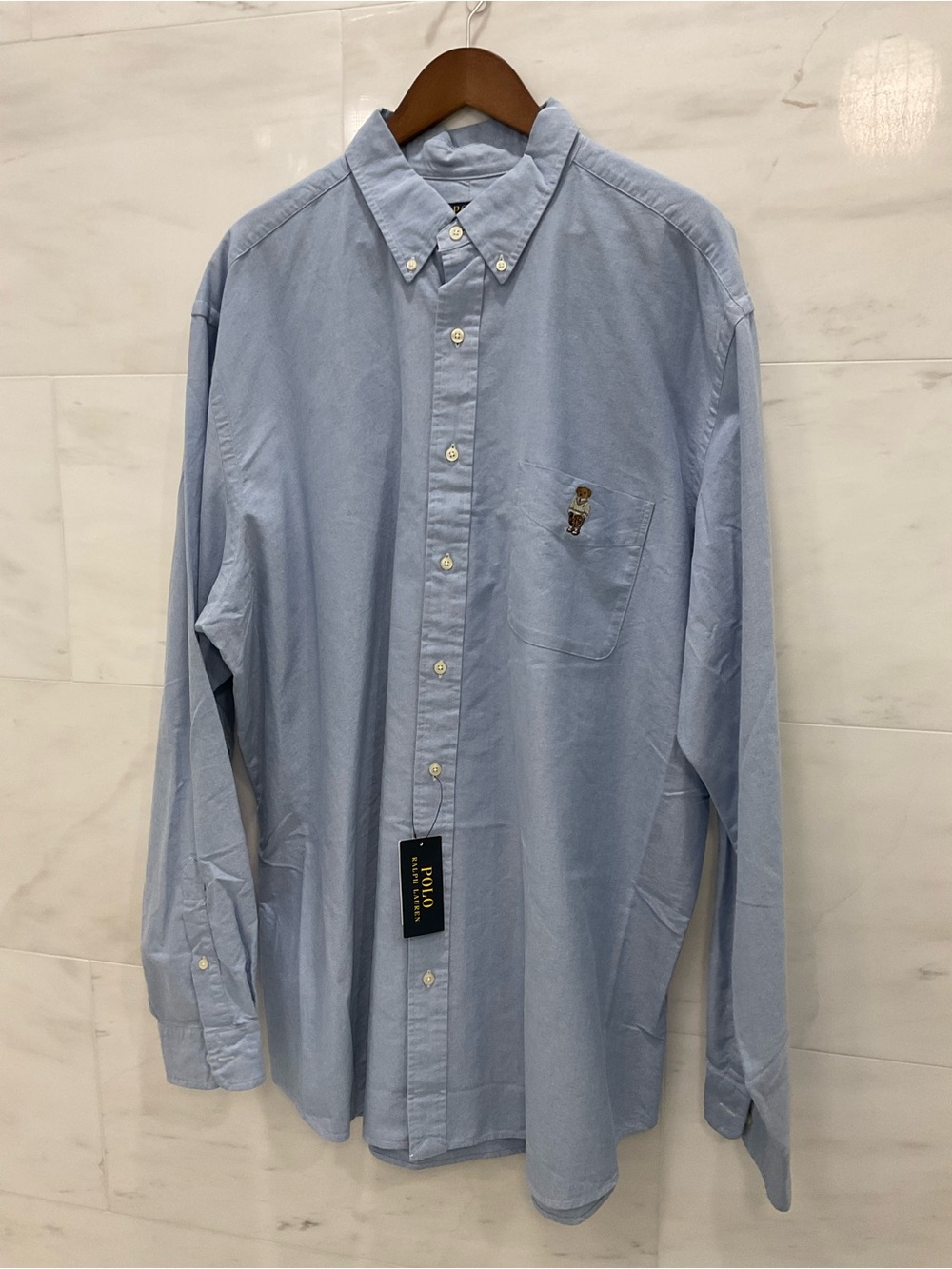 POLO Ralph Lauren Big & Tall PREPPY BEAR CHAMBRAY Button Front Shirt 2XLT T17